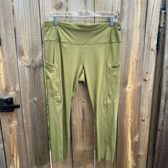 Lululemon Women's High-Rise Leggings Green Size 14 with Pockets - Picture 1 of 8